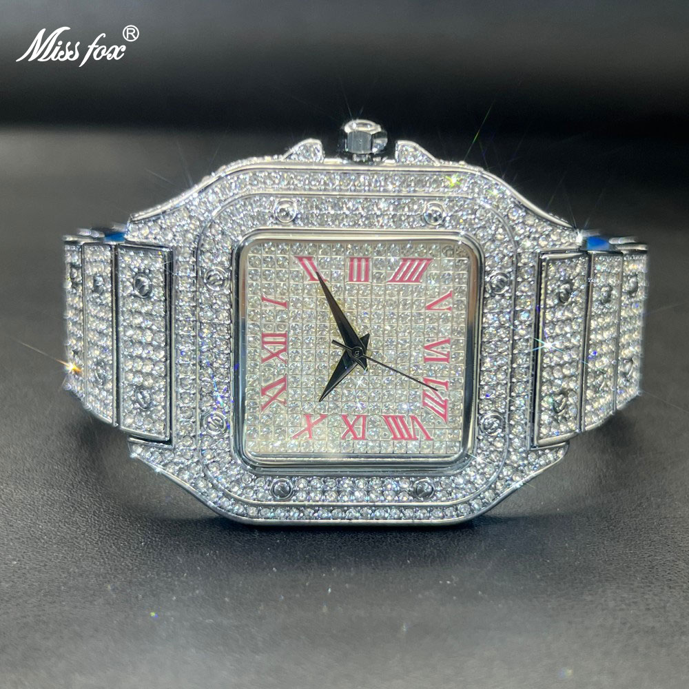 Luxury Watch Sale - 미스폭스 아이스드 아웃 남성 시계 사각형