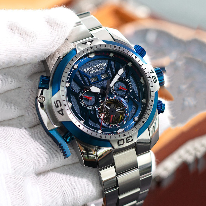 Chronograph Flyback Watch - 남성용 자동 기계식 시계 스테인레스 스틸