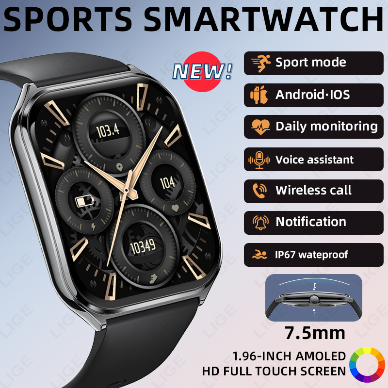 Luxury Watch Korea - 새로운 초슬림 스마트워치 남성용 1.96인치 AMOLED