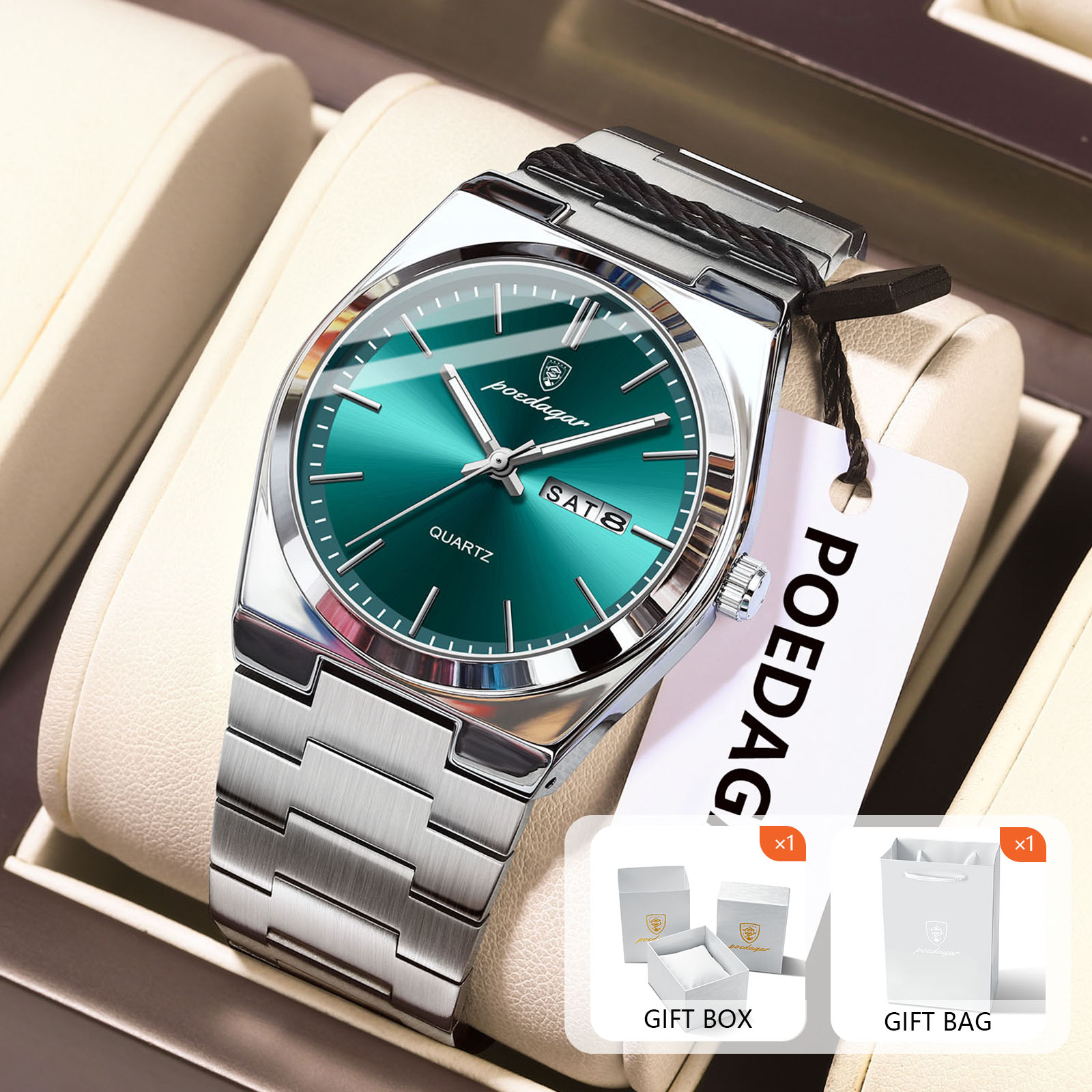 Luxury Watch Display Case - 포에다가 오리지널 쿼츠 남성용 시계 방수