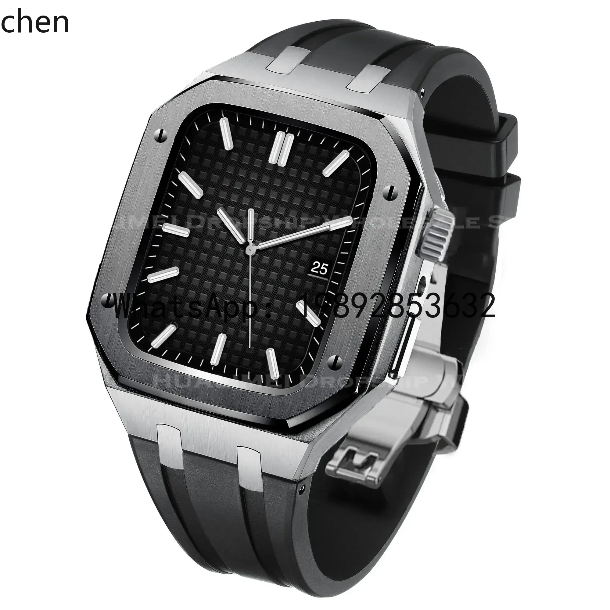 ZZ 45mm 44mm 메탈 케이스+실리콘 밴드 애플워 - Luxury Watch Events 리뷰 및 가격