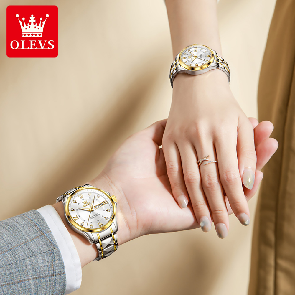 OLEVS 2906 커플 시계 오리지널 로마 스케일 다 - Luxury Watch Wallpaper 리뷰 및 가격