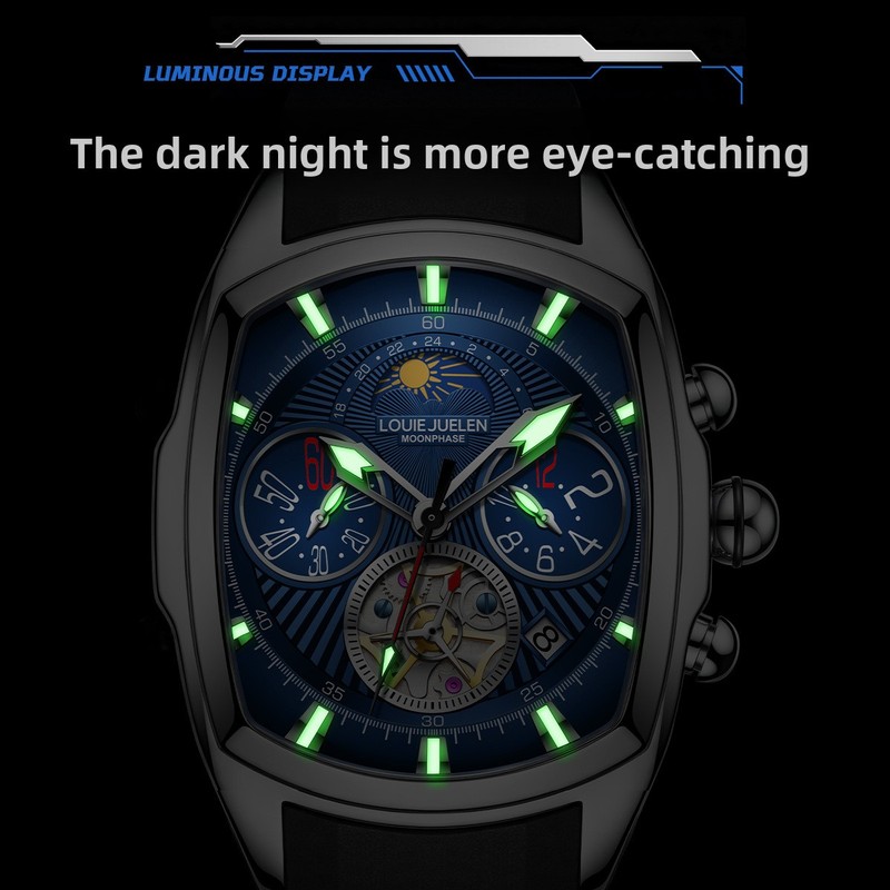 남성용 고급 쿼츠 시계, 듀얼 서브 다이얼 크로노그래프 - Luxury Watch Display Case 리뷰 및 가격