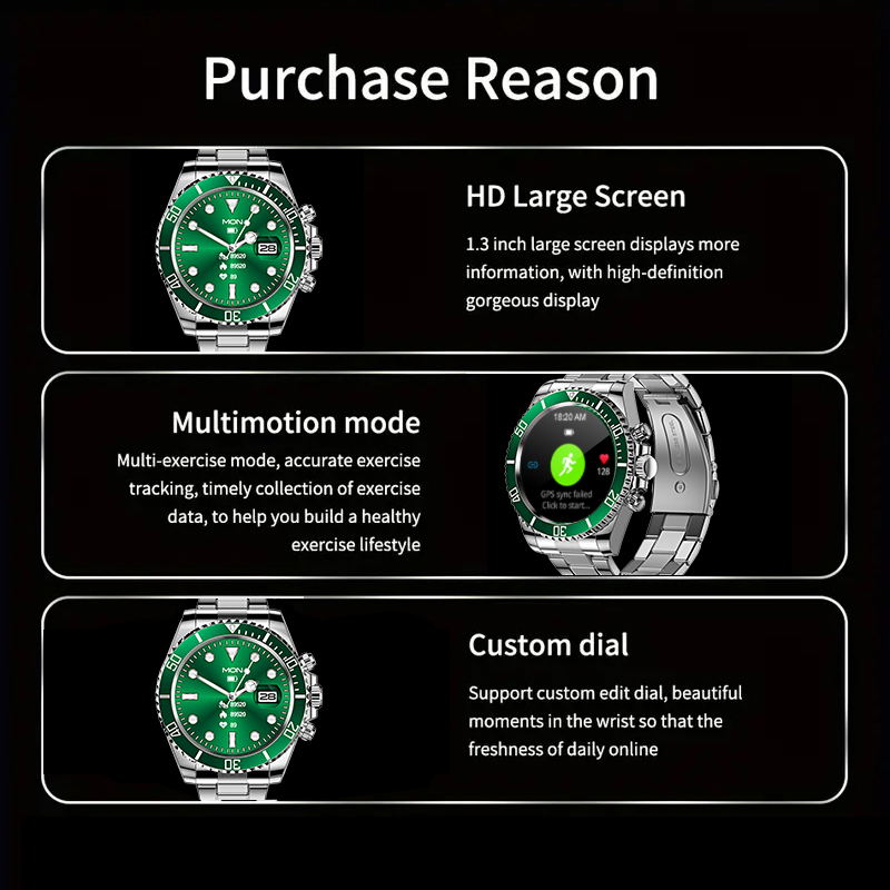 Aiweile 남성용 럭셔리 스마트 워치 다이얼 응답  - Luxury Watch Korea 리뷰 및 가격