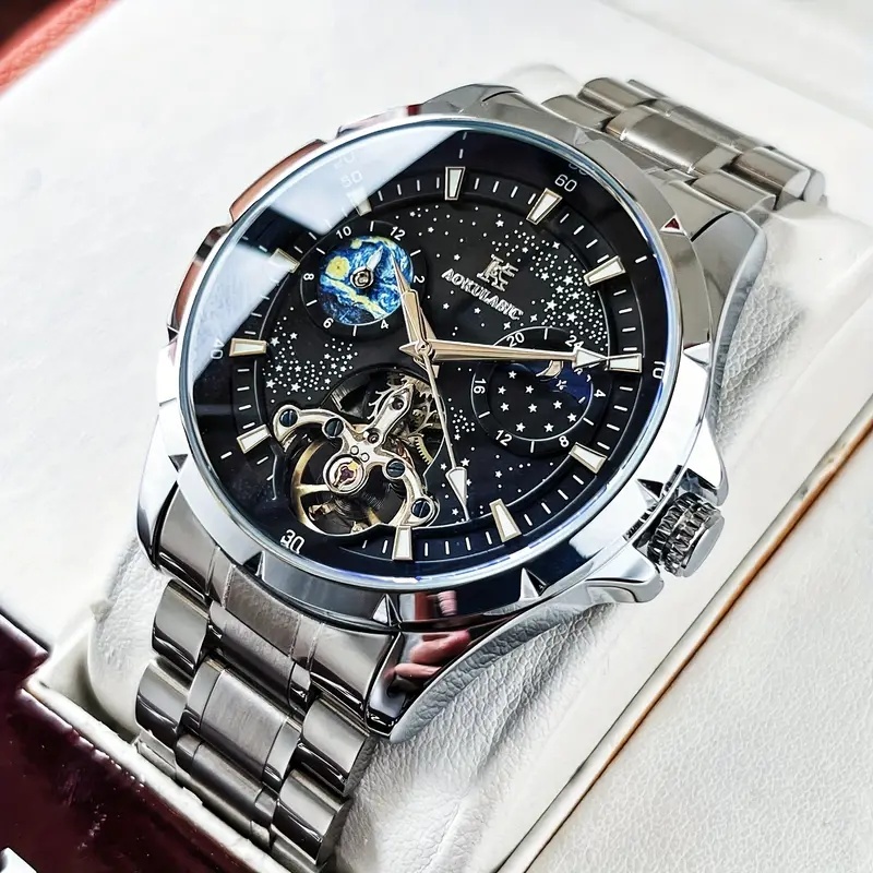 고급스러운 남성용 오토매틱 기계식 시계, 태양, 달,  - Luxury Watch Events 리뷰 및 가격