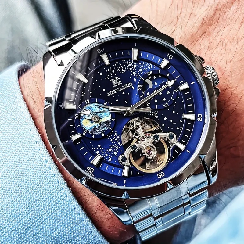고급스러운 남성용 오토매틱 기계식 시계, 태양, 달,  - Luxury Watch Events 리뷰 및 가격