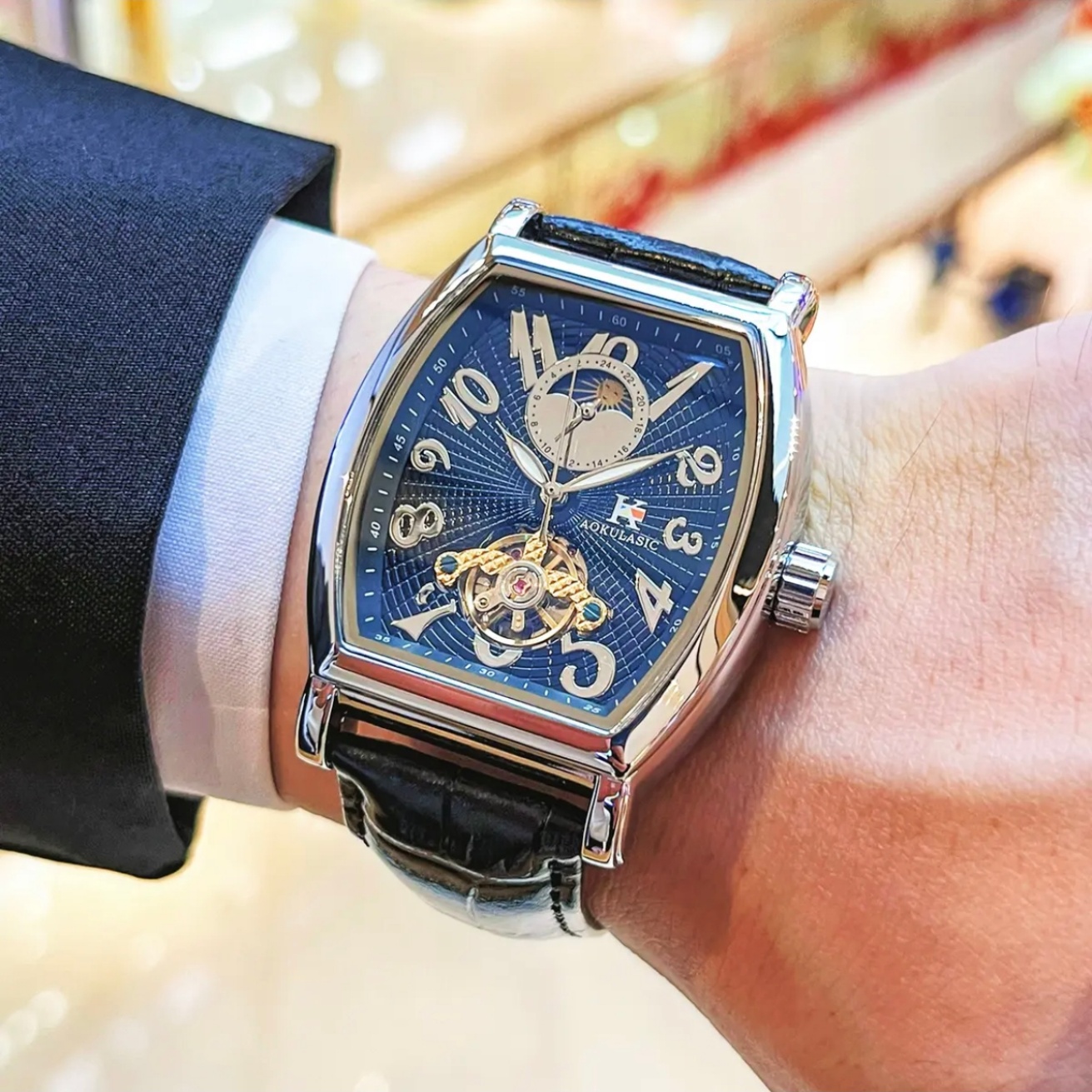 럭셔리 비즈니스 배럴형 남성용 기계식 시계, 자동 와인 - Luxury Watch Korea 리뷰 및 가격