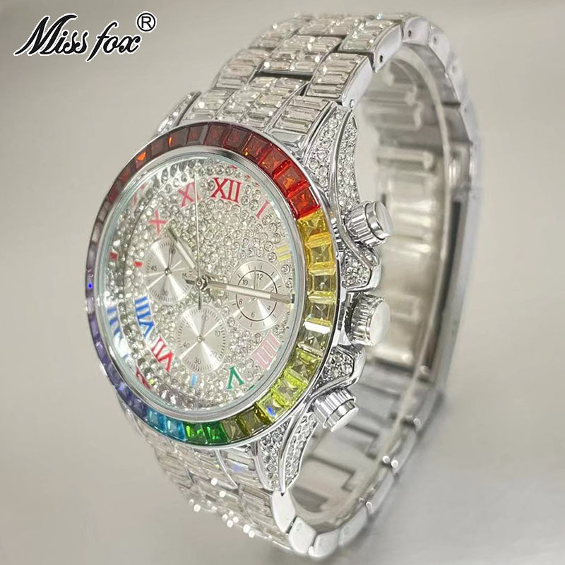 MISSFOX-남성용 럭셔리 아이스 패션 브랜드 방수  - Luxury Watch Wallpaper 리뷰 및 가격