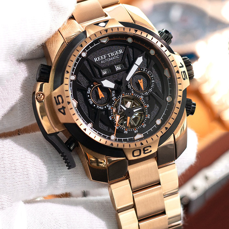 남성용 자동 기계식 시계 스테인레스 스틸 케이스 10A - Chronograph Flyback Watch 리뷰 및 가격