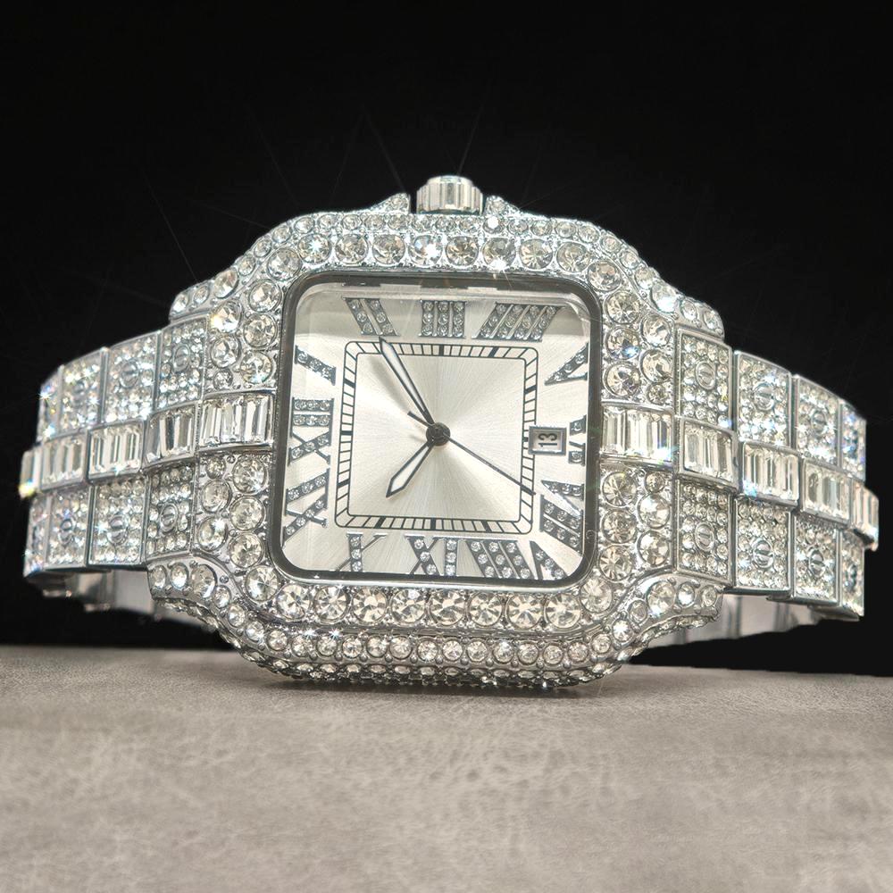 UNIGUET 남성용 럭셔리 다이아몬드 시계, 스퀘어  - Luxury Watch And Jewelry Brand 리뷰 및 가격