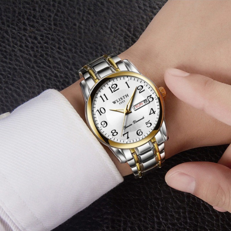 럭셔리 남성 쿼츠 시계 디지털 손목시계 달력 요일 야광 - Luxury Watch Wallpaper 리뷰 및 가격