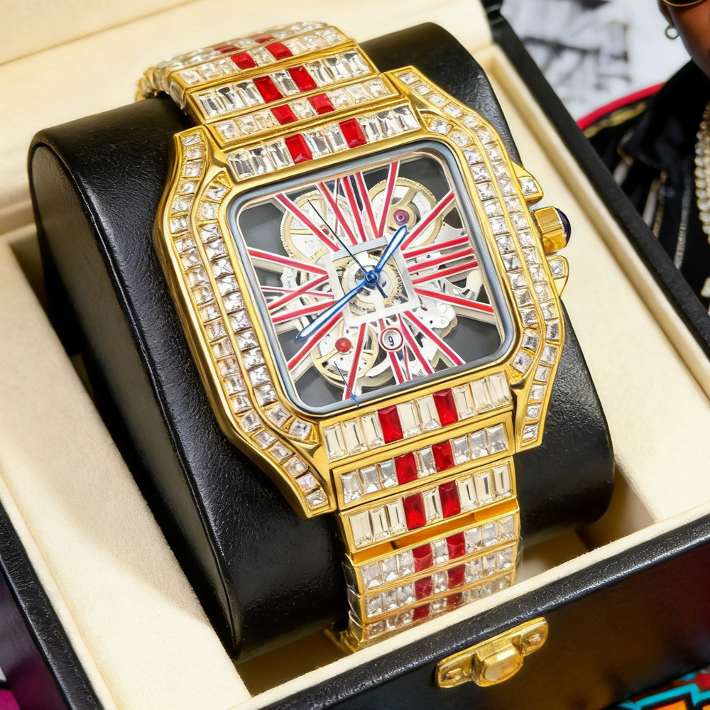 럭셔리 블링 쿼츠 손목시계 남성용 핫 패션 풀 다이아몬 - Luxury Watch And Jewelry Brand 리뷰 및 가격