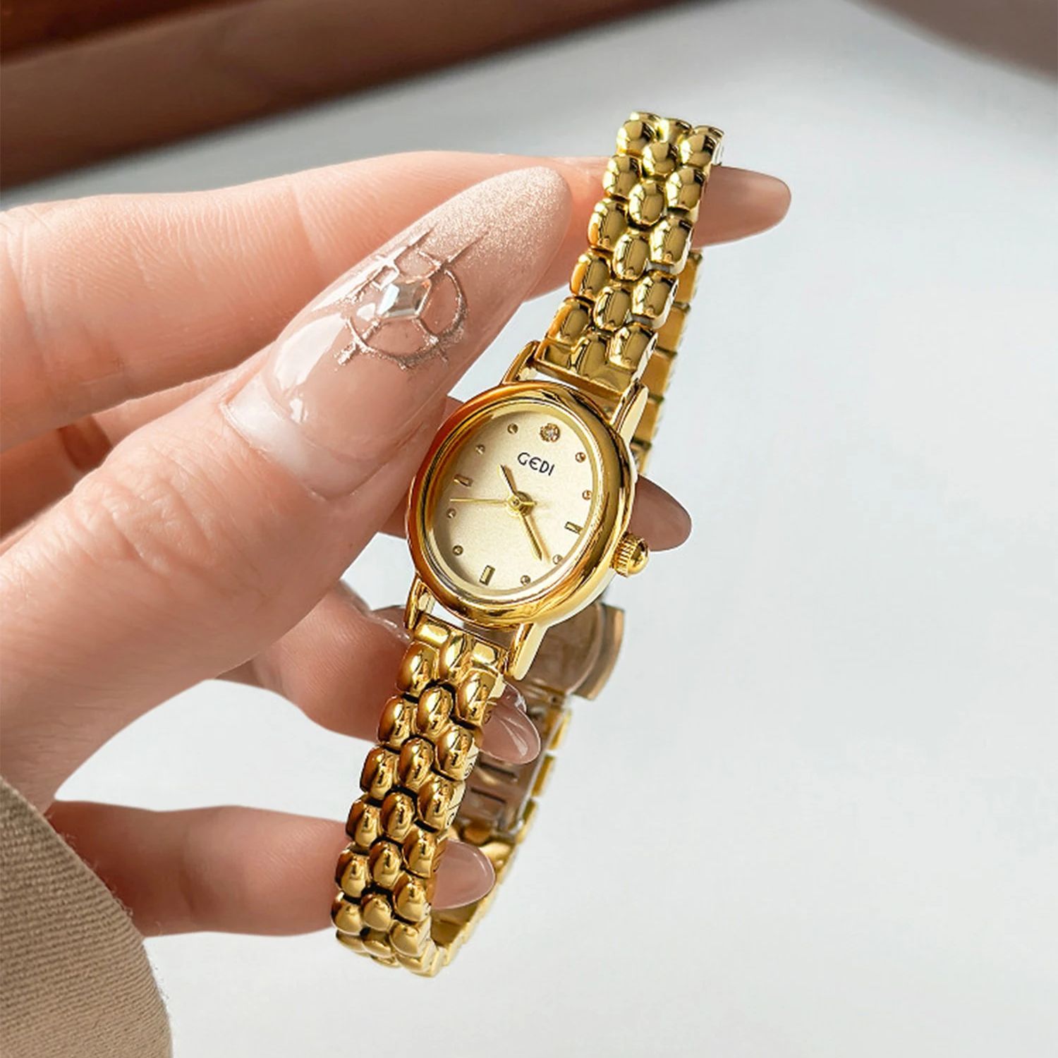 여성용 오리지널 럭셔리 브랜드 시계, 레트로 골든 타원 - Luxury Watch Sale 리뷰 및 가격