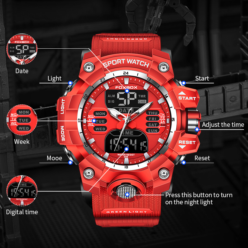 FOXBOX 남성용 밀리터리 시계 LIGE 럭셔리 스포 - Luxury Watch Display Case 리뷰 및 가격