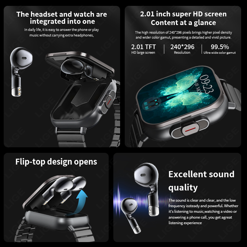 TWS 2in 1 스마트 시계(헤드폰 포함) 스포츠 시 - Luxury Watch Korea 리뷰 및 가격