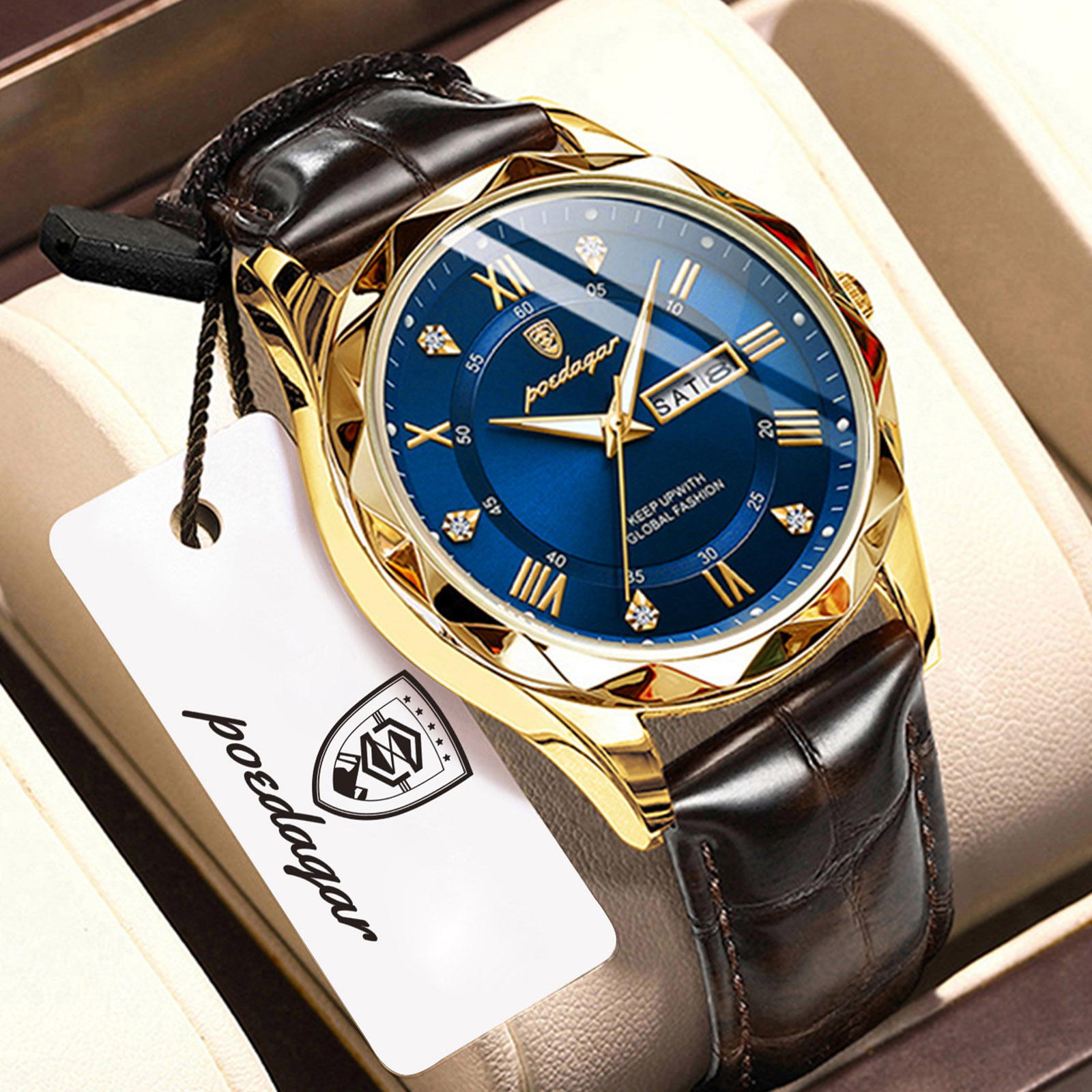 포에다가 탑 패션 남성 시계 방수 야광 날짜 요일 표시 - Luxury Watch Wallpaper 리뷰 및 가격