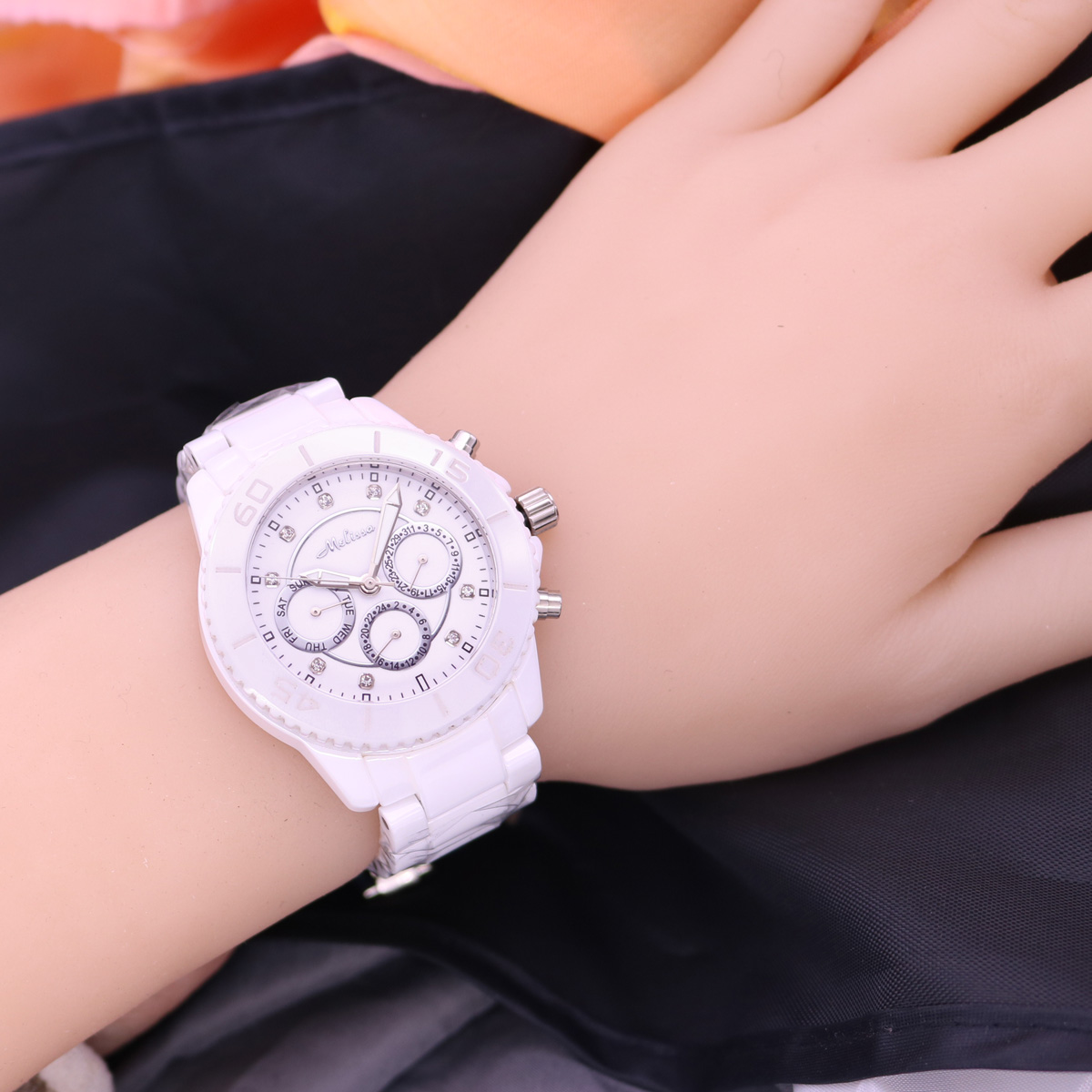 세일!!! 할인 멜리사 세라믹 크리스탈 회전 로즈 카멜 - Luxury Watch Sale 리뷰 및 가격