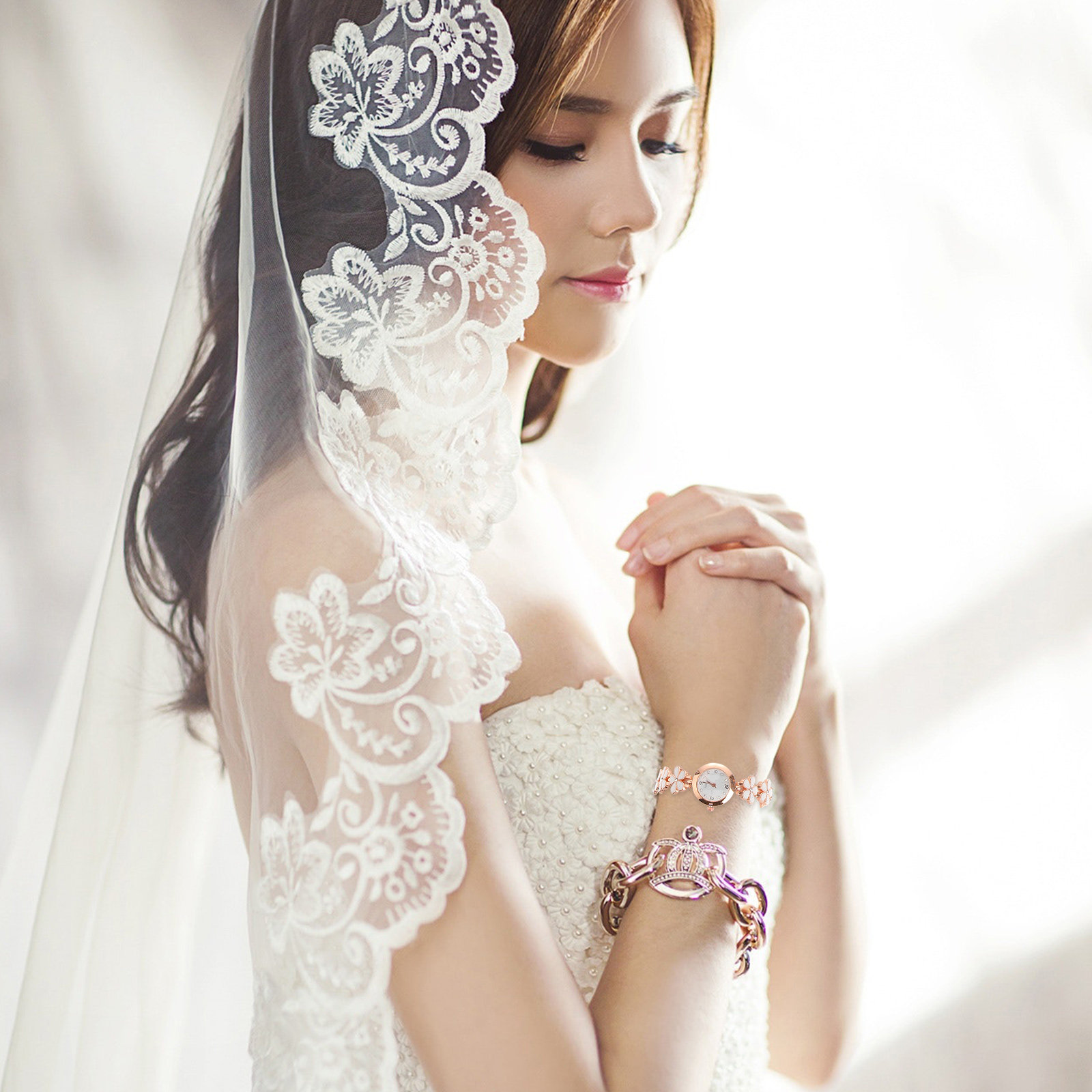 여성용 우아한 크리스탈 쿼츠 팔찌 시계, 가벼운 무게, - Luxury Watch & Jewellery 리뷰 및 가격