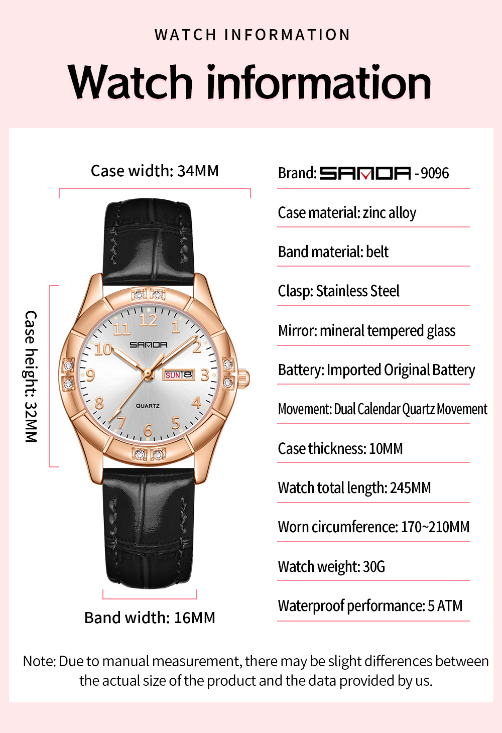 SANDA2026 여성용 새 한국 빈티지 가죽 더블 캘 - Luxury Watch Korea 리뷰 및 가격