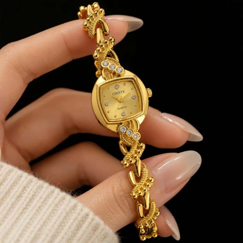 패션 여성 쥬얼리 시계 럭셔리 골드 라인스톤 다이얼 트 - Luxury Watch And Jewelry Brand 리뷰 및 가격