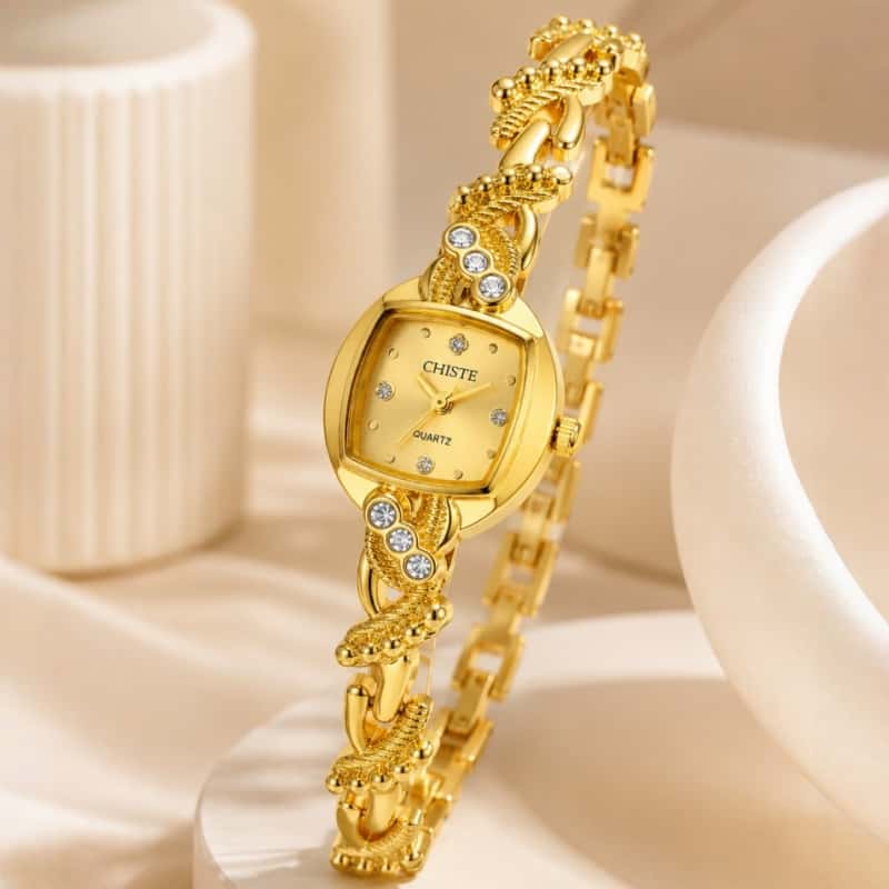 패션 여성 쥬얼리 시계 럭셔리 골드 라인스톤 다이얼 트 - Luxury Watch And Jewelry Brand 리뷰 및 가격