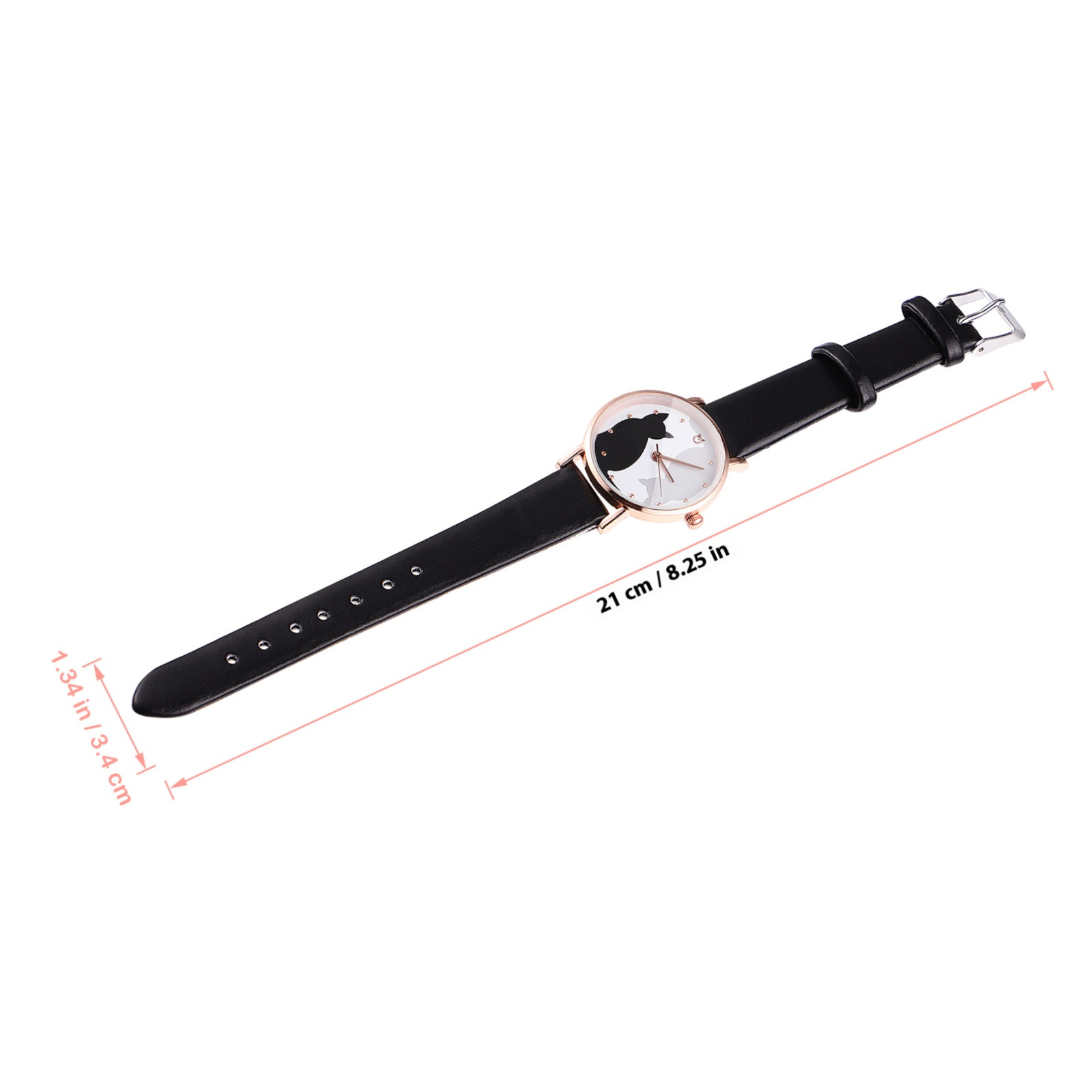 사랑스러운 만화 고양이 어린이 시계 검정색 인조 가죽  - Luxury Watch Kids 리뷰 및 가격