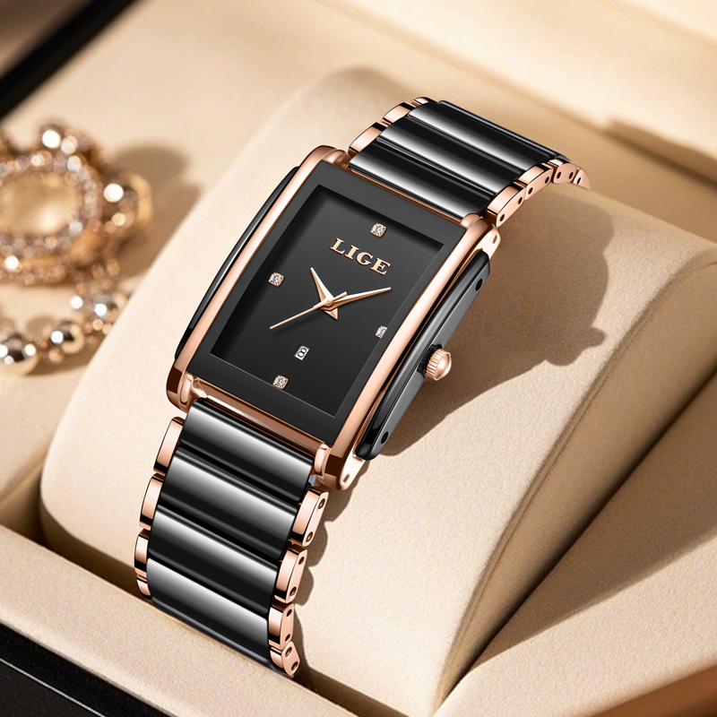 LIGE 패션 우아한 여성용 시계 전체 세라믹 스트랩  - Luxury Watch Display Case 리뷰 및 가격