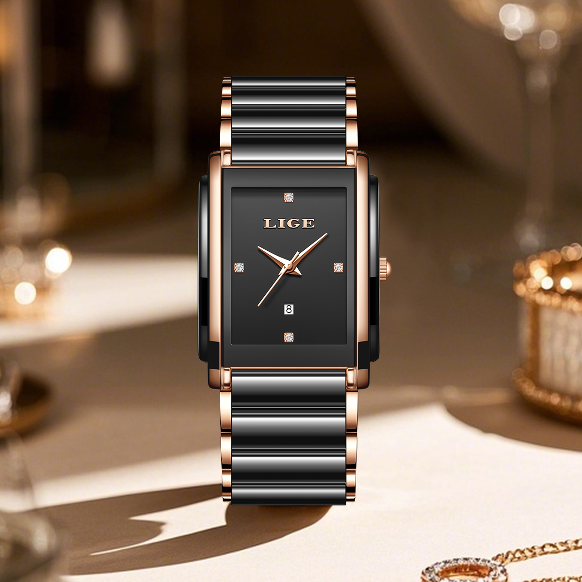 LIGE 패션 우아한 여성용 시계 전체 세라믹 스트랩  - Luxury Watch Display Case 리뷰 및 가격