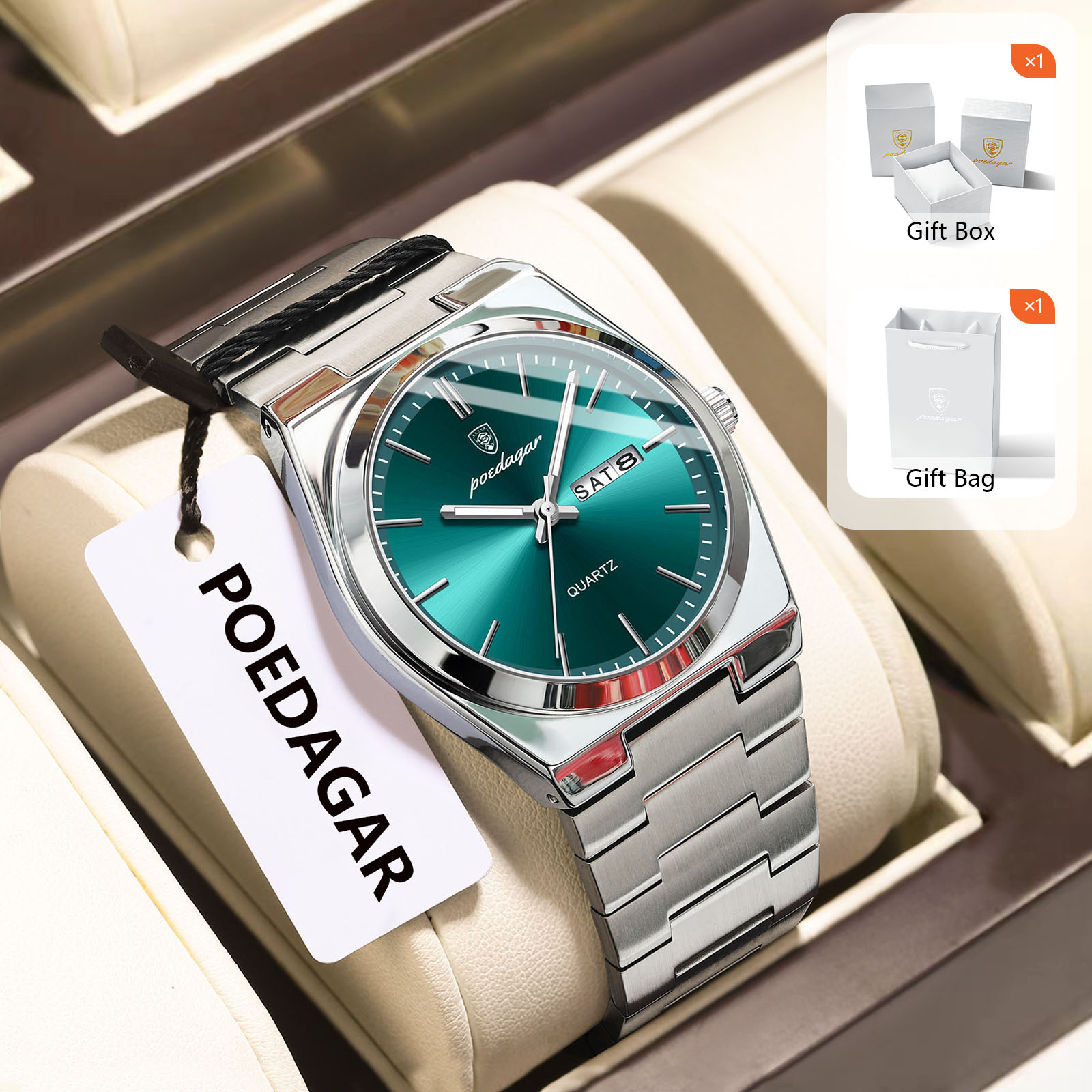 포에다가 오리지널 쿼츠 남성용 시계 방수 야광 날짜 요 - Luxury Watch Display Case 리뷰 및 가격