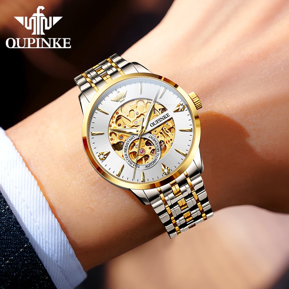 OUPINKE 럭셔리 풀리 홀로우 남성용 기계식 시계  - Luxury Watch All Brands 리뷰 및 가격